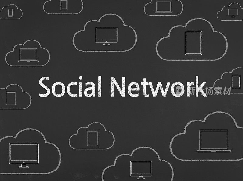 社交网络-商业黑板背景