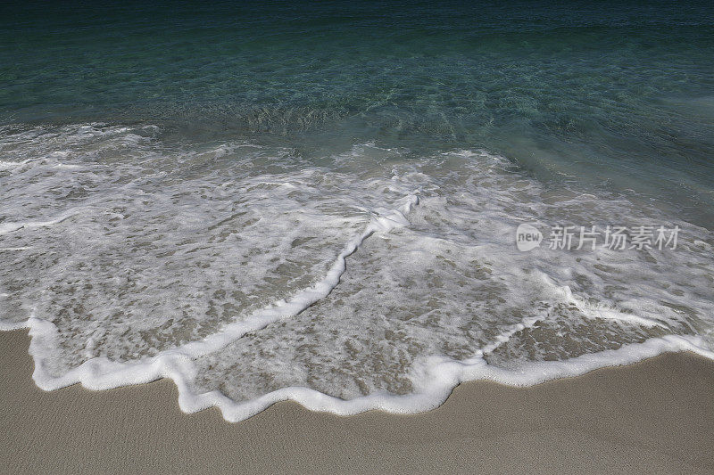 海滩沙海夏季波浪海岸背景