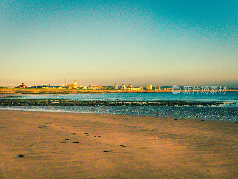 海滩，Aberdeen，北海，英国