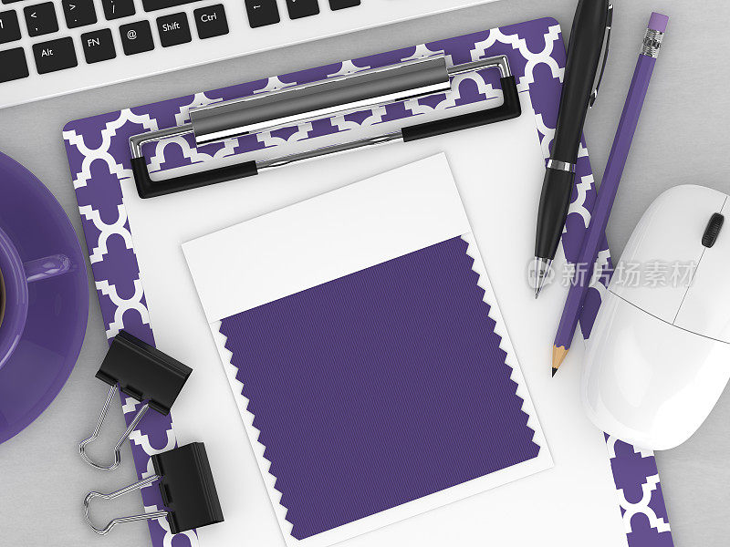 工作空间的3d渲染与紫外线样本卡