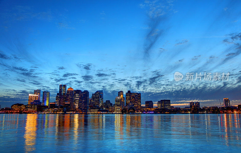 马萨诸塞州波士顿市中心天际线