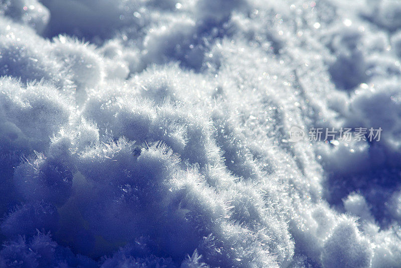 雪晶体表面灰白色细节