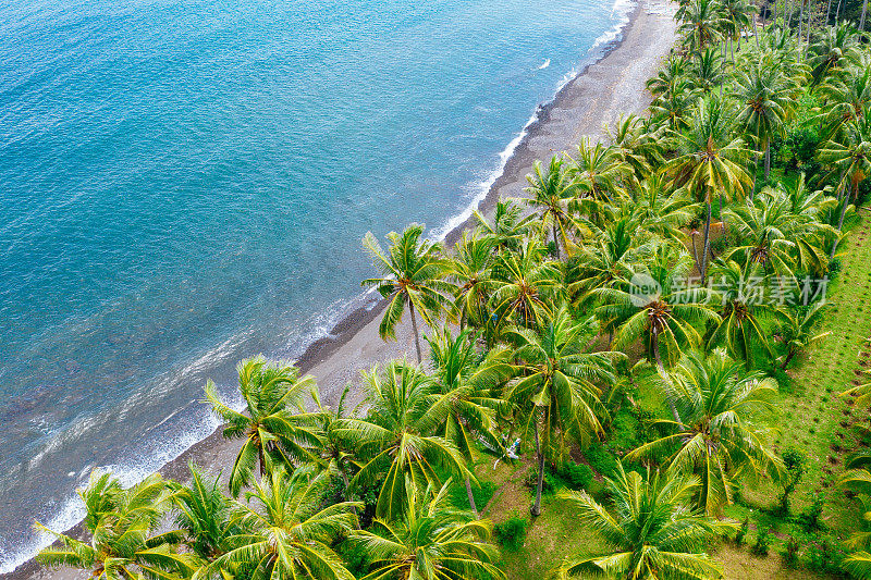 巴厘岛-从上面看海滩。直无人机拍摄的