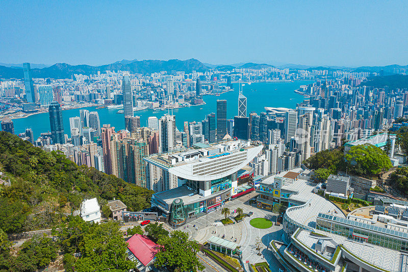 香港维多利亚港鸟瞰图