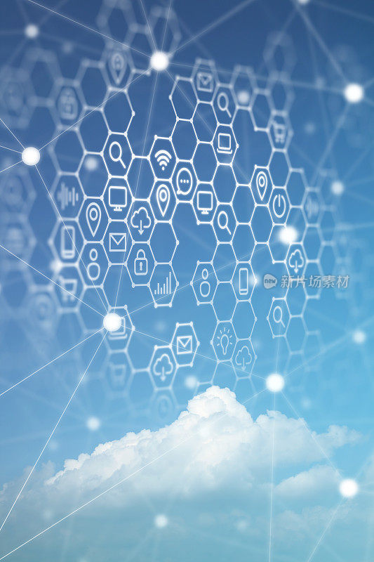 基于Cloudscape背景的多边形图形技术符号与六边形网络
