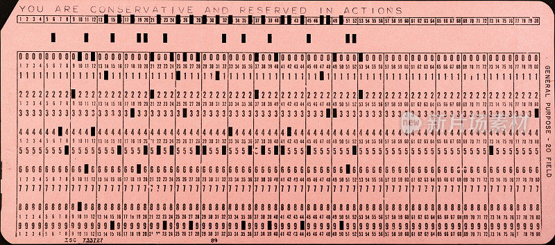 古董电脑穿孔卡