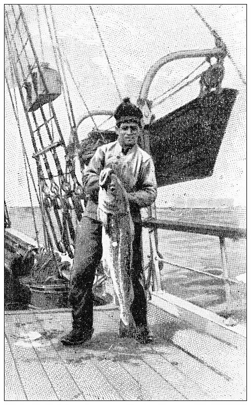 古董黑白照片:冰岛渔民