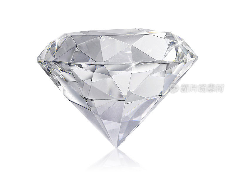 耀眼的钻石在白色的背景