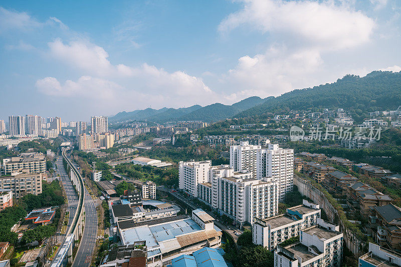 清晨重庆城市的天际线