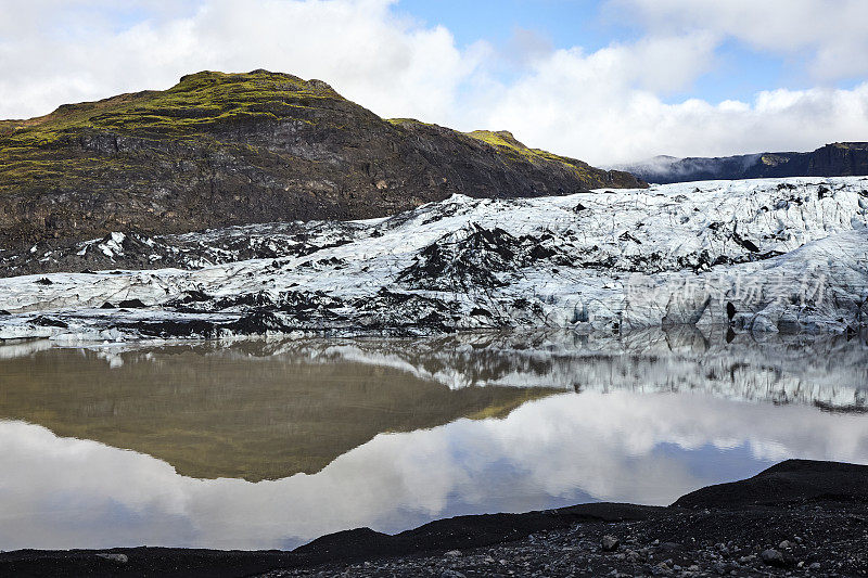 Sólheimajökull冰岛南部的冰川泻湖