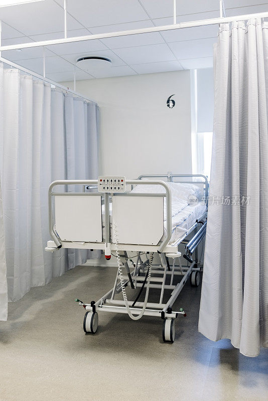 一个没有病人的现代化病房的内部