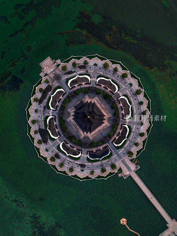 中国苏州崇远寺的俯视图