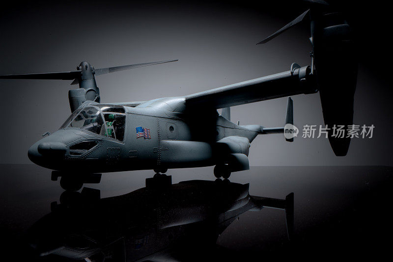 CV-22鱼鹰倾转旋翼军用飞机比例模型摄影