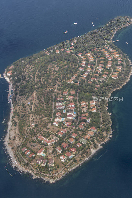 鸟瞰图的塞德达王子群岛海岸在马尔马拉海土耳其伊斯坦布尔