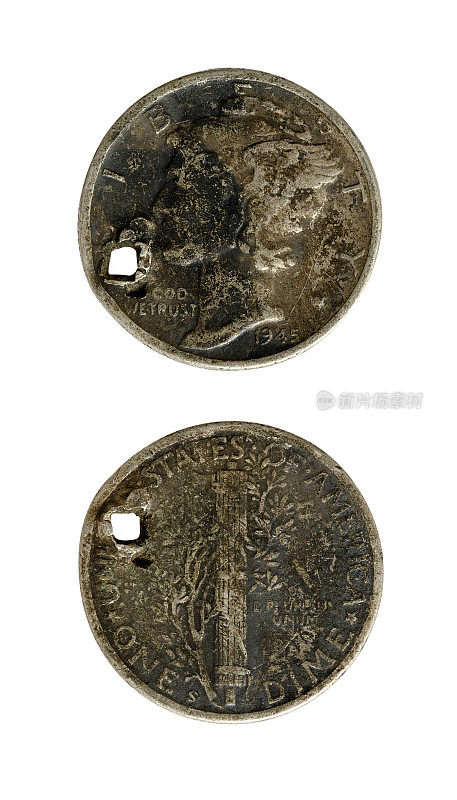 一枚美国硬币，1945年