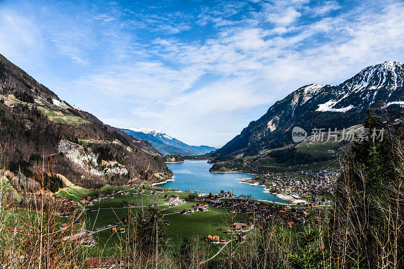 瑞士朗格湖山景