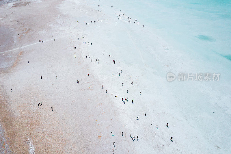 中国，青海盐湖无人机视角