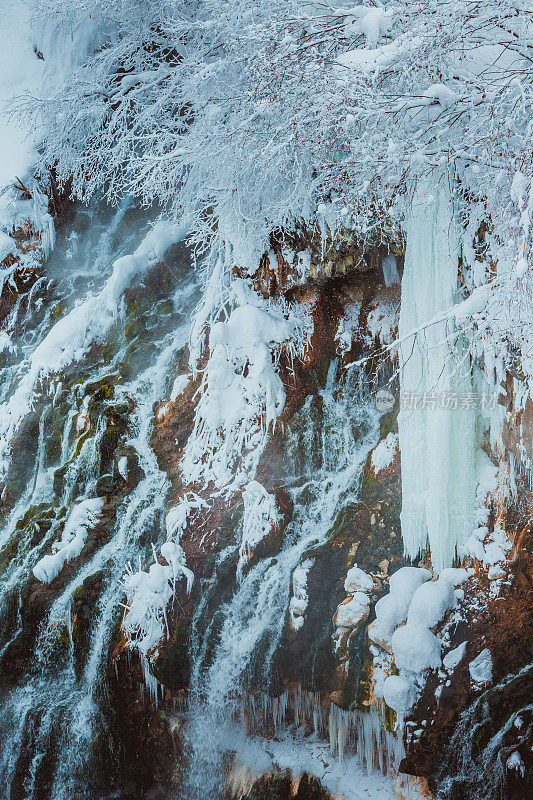 日本北海道Biei的白龙瀑布