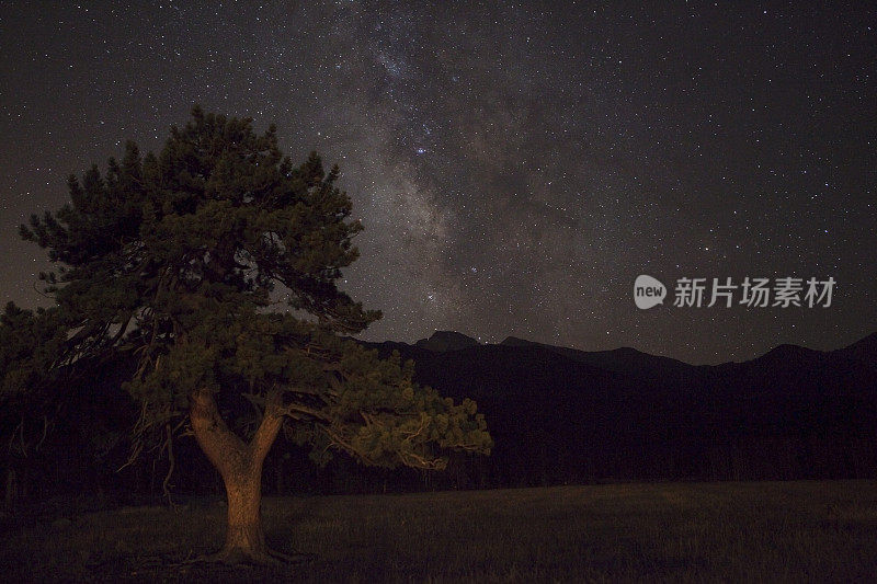 科罗拉多州洛矶山国家公园朗斯峰上的星星