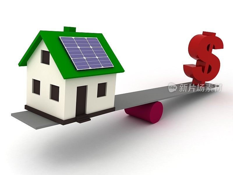 智能住宅太阳能省钱概念