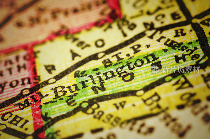 威斯康星州伯灵顿的古董地图