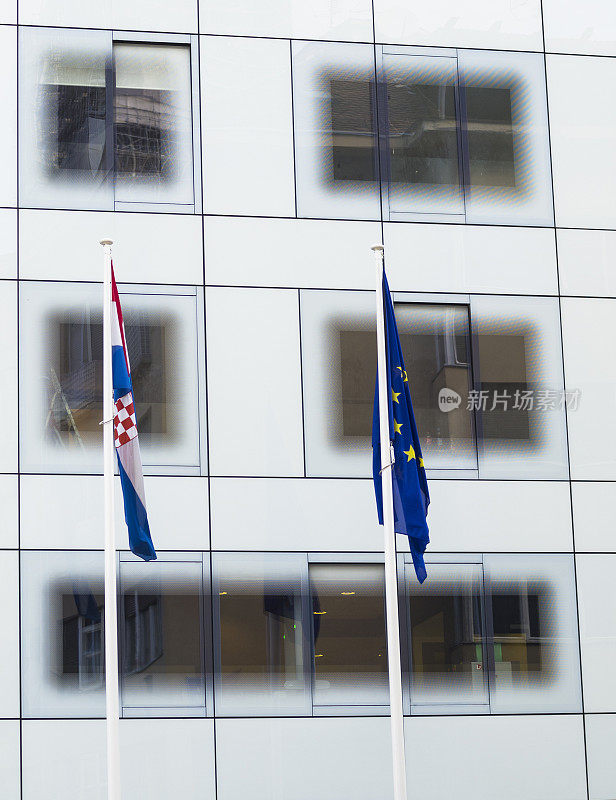 克罗地亚和欧盟的旗帜