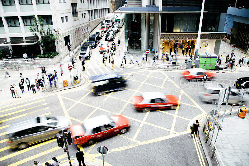 香港德辅道西繁忙路口