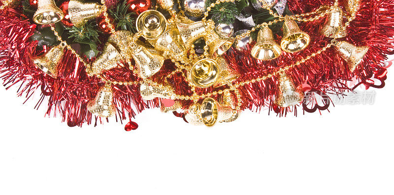 圣诞装饰物，金属箔和铃铛
