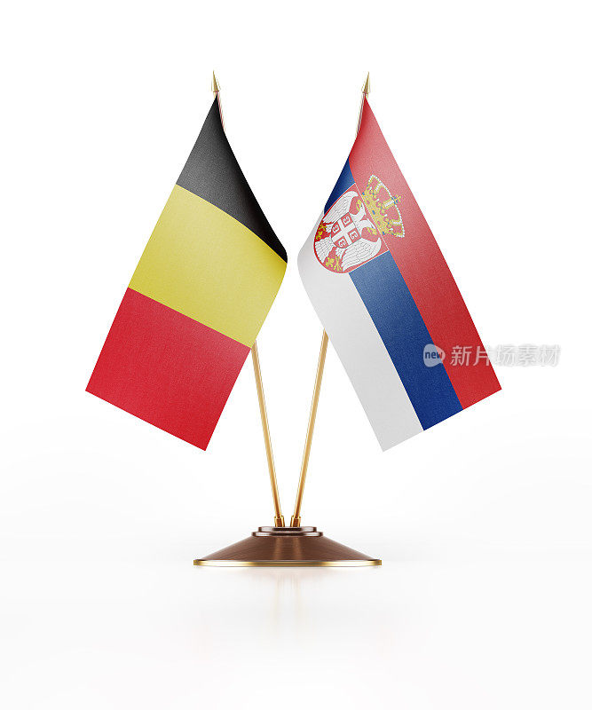 比利时和塞尔维亚的微型国旗