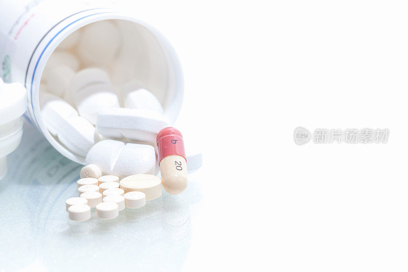 药片药片堆抗生素药品医药医疗。
