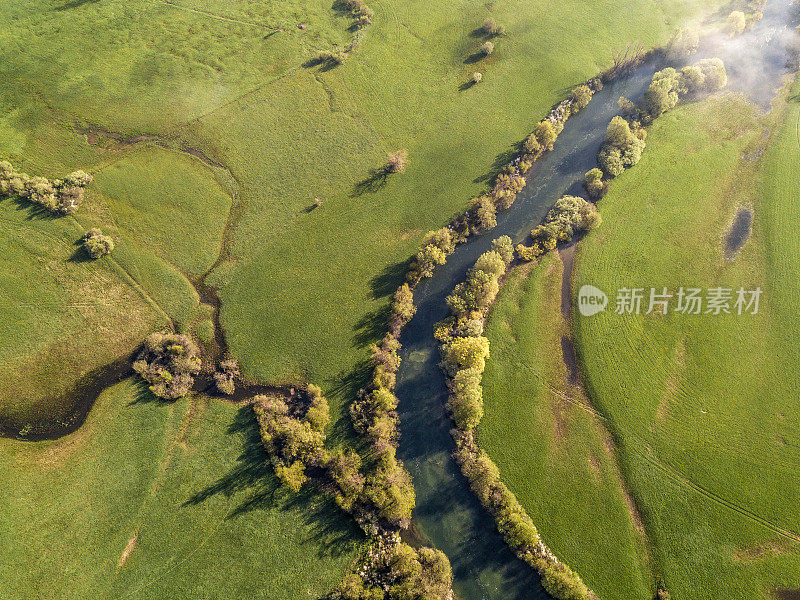 鸟瞰图的自然，河流