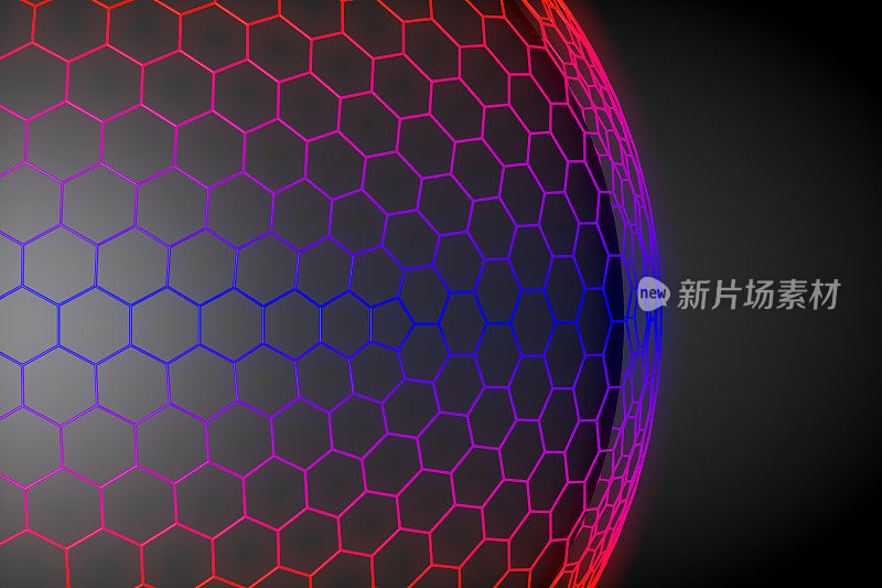 全球数字网格网，六边形，蜂窝图案