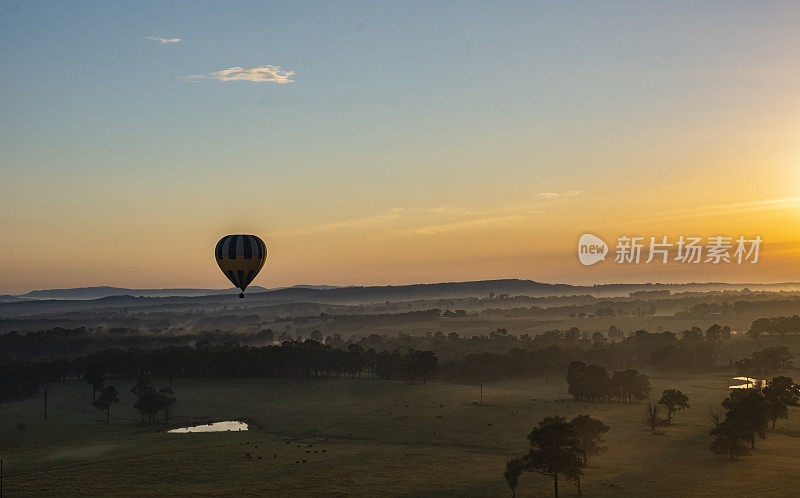 热空气气球澳大利亚葡萄酒的国家