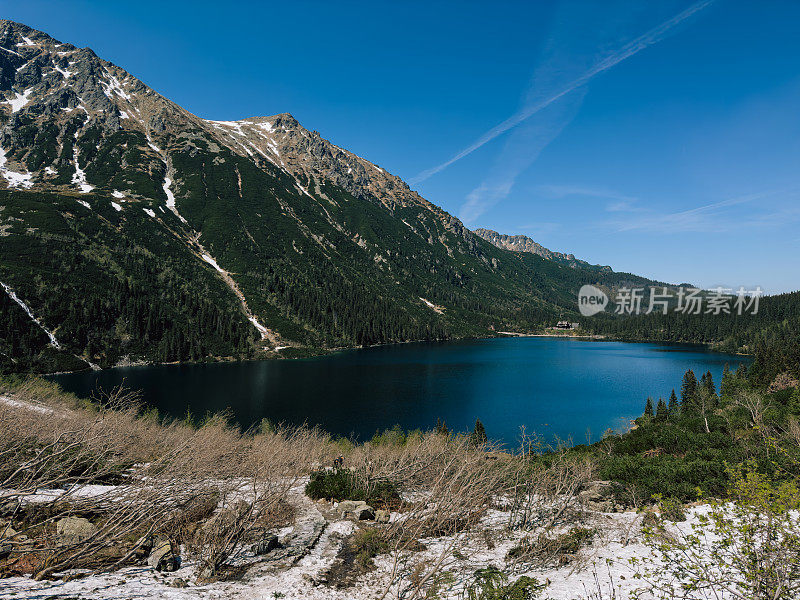 莫斯基·奥科，海眼。波兰小波兰省扎科帕内的波兰风景。马洛波尔斯基省的塔特拉山脉。岩石和山脉，国家公园摄影。