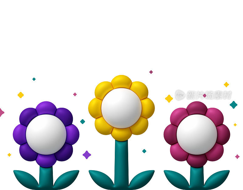 3D现代花卉背景