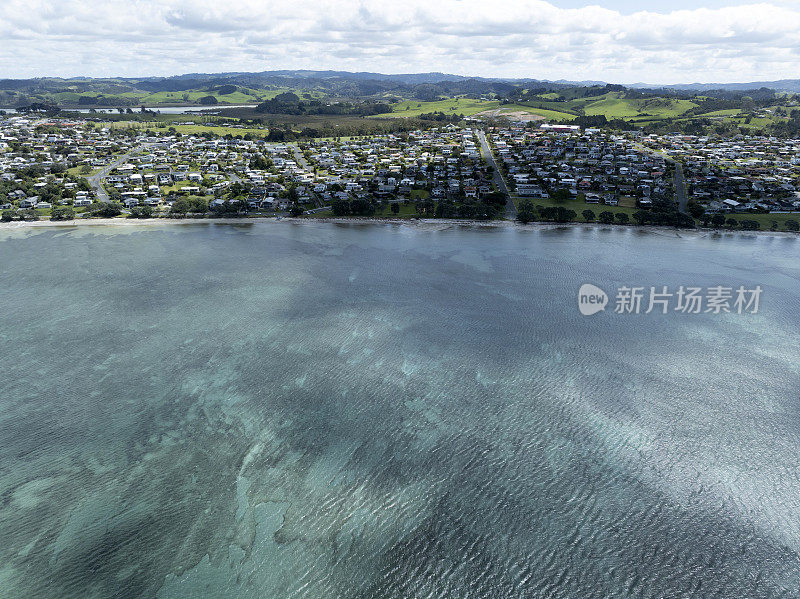 新西兰海岸线鸟瞰图