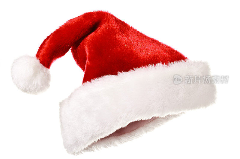 圣诞老人的帽子孤立在白色
