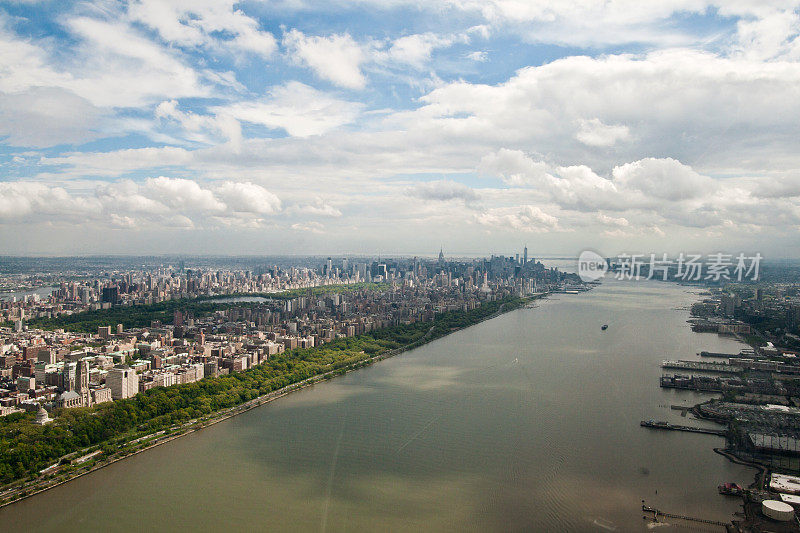 曼哈顿和中央公园鸟瞰图，纽约，美国