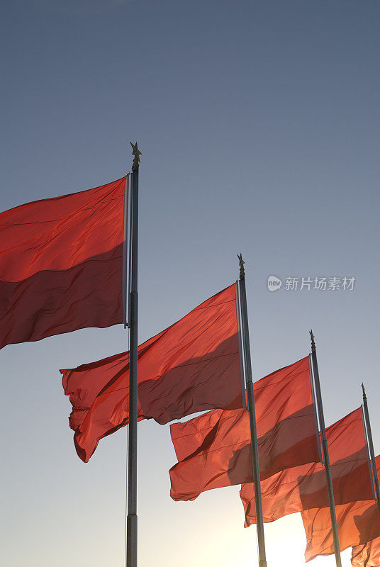 旗帜，人民英雄纪念碑，天安门广场，中国北京