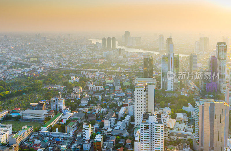 泰国曼谷的城市景观全景