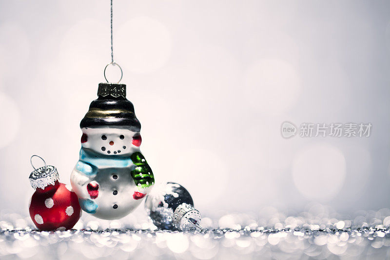 雪人-圣诞装饰装饰物闪闪烁烁冬季黄金