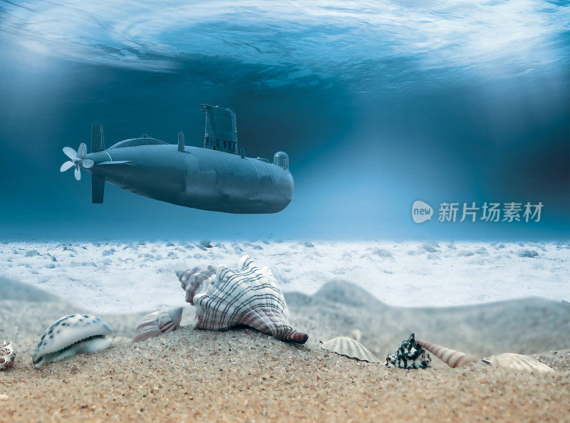 水下的潜水艇