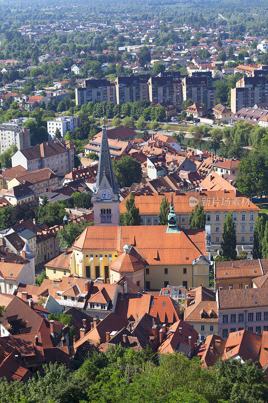 卢布尔雅那的城市景观，斯洛文尼亚