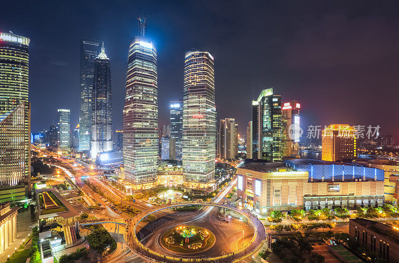 美丽的上海市中心夜景