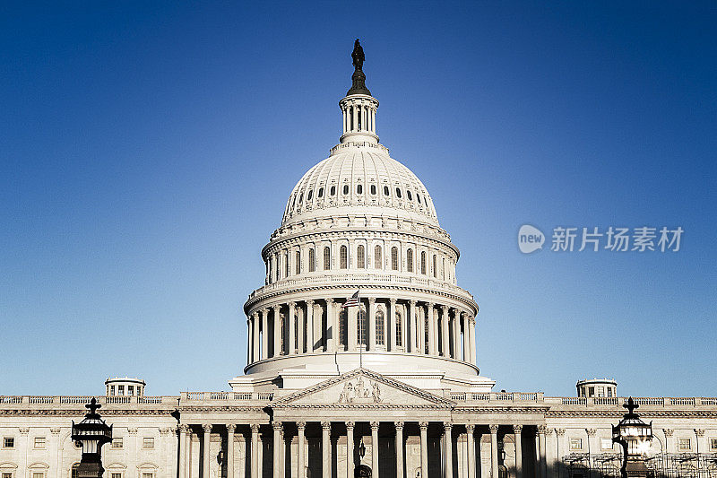 美国国会大厦东侧的特写