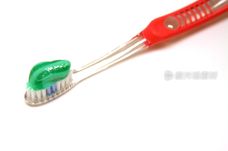 口腔健康-条纹牙膏牙刷