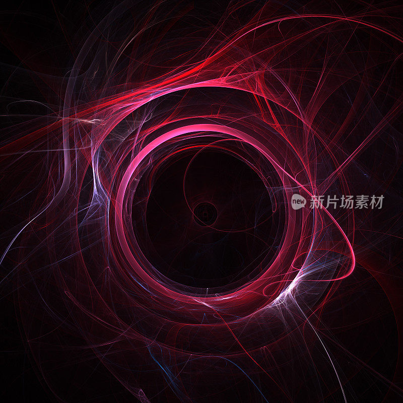 黑色背景上的红色能量漩涡圈