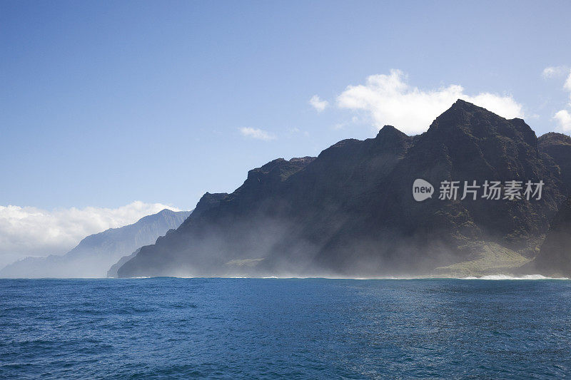 大浪中的纳帕里海岸――夏威夷考艾岛