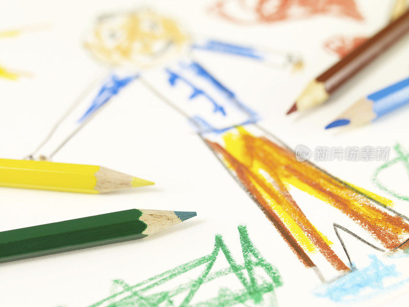 儿童绘画用的彩色铅笔
