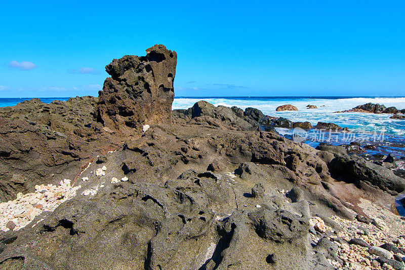 大安斯海滩，火山岩-留尼汪岛